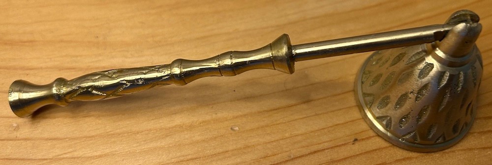 Renaissance Hammered Brass Candle Snuffer!
