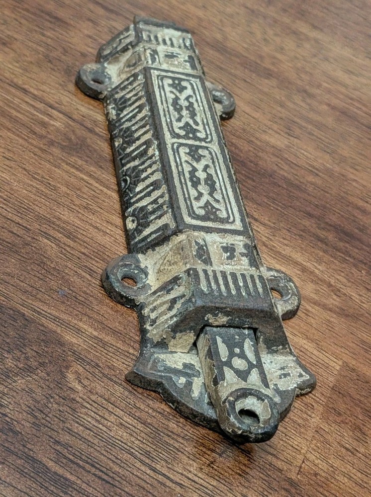 Antique VICTORIAN Spring Loaded Slide Bolt Surface Door Latch Hardware