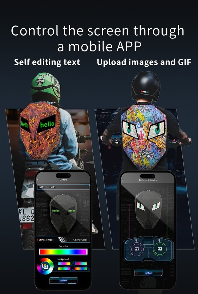 Animated Eyes LED Backpack - Programmable Moving Display, Cool Gamer Rucksack