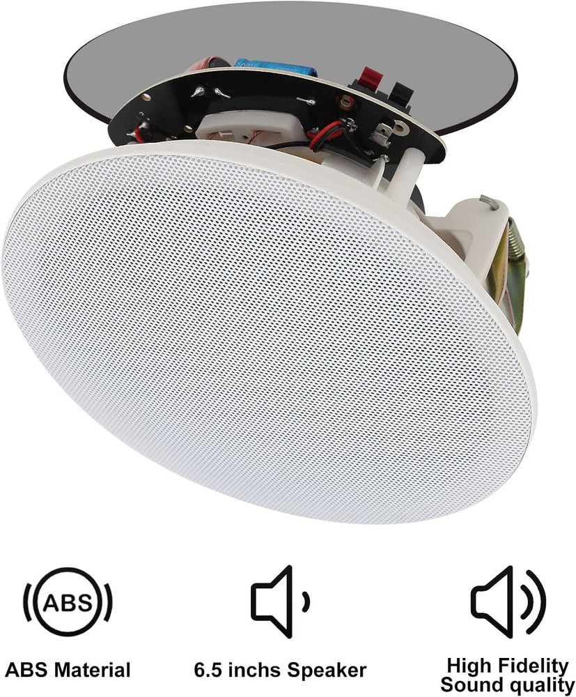 Herdio 6.5" Flush Mount Wired Ceiling Speakers (TOTAL 600W) for Kitchen 4PCS