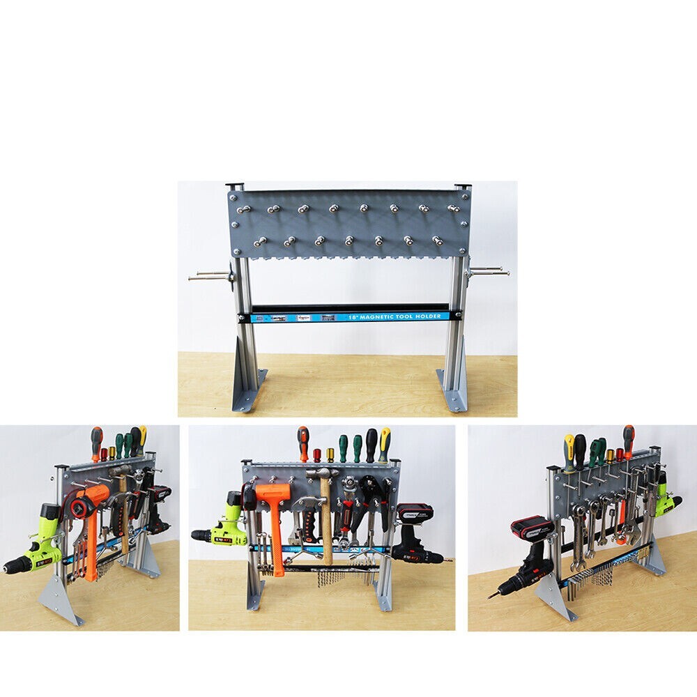 19" Table top vertical removable tool holder with magnetic strip Drill Wrench