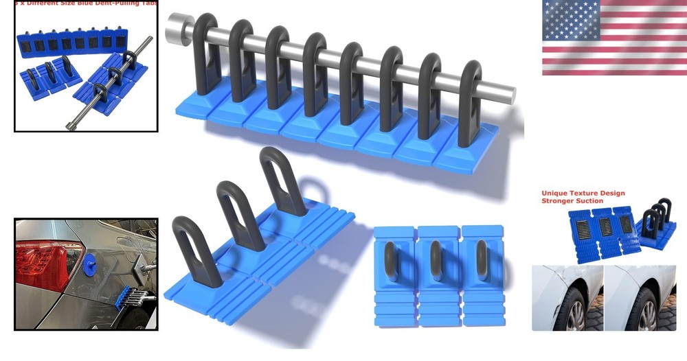 Quality Car Dent Removal Kit with Blue Glue Puller Tabs - Fast & Effective