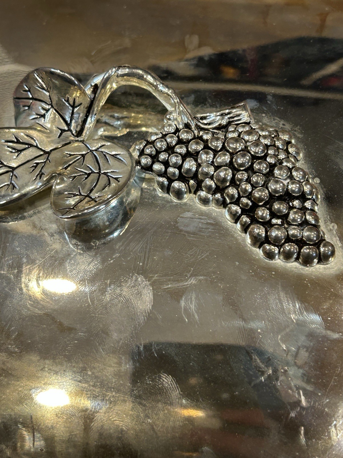 Godinger Silver Serving Tray Cover Grape Design ( I Think)