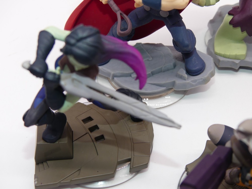 Lot Disney Infinity Game Figure Marvel Groot Rocket Gamora Hulk Iron Galaxy