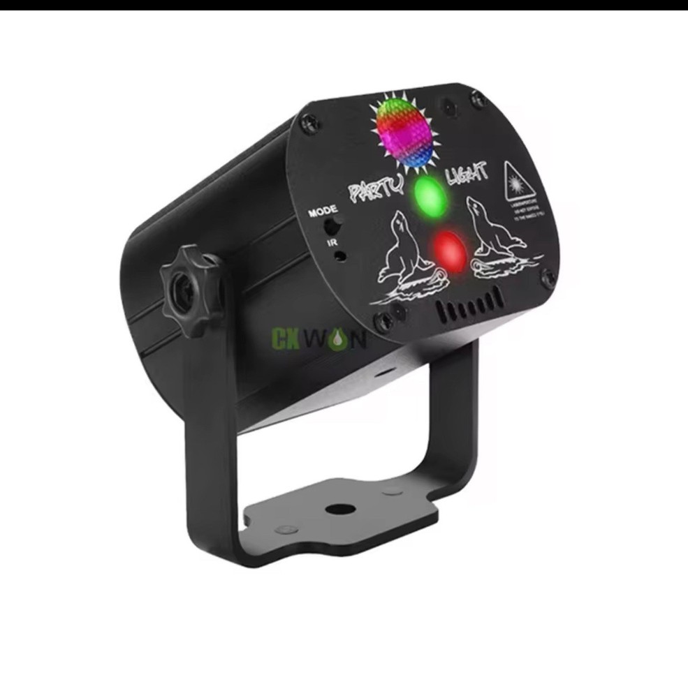 Multicolor LED Laser Effect Light, Remote, Sound Activated, Waterproof, Compact