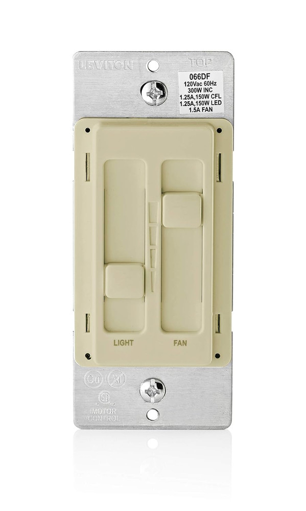 Sureslide Ceiling Fan Control and Dimmer Switch for LED, Halogen and Incandescen