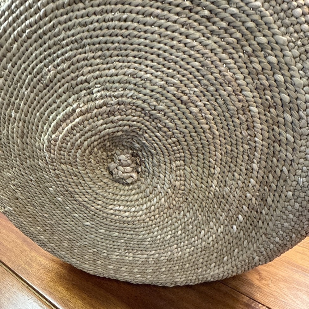 Patterned Woven Basket 12" Organic, Rustic Organizing -Auburn Stripe Iringa