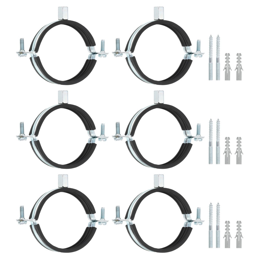 6 Pcs Adjustable Pipe Bracket Clamp, 3"(76mm) Wall Ceiling Mount Support