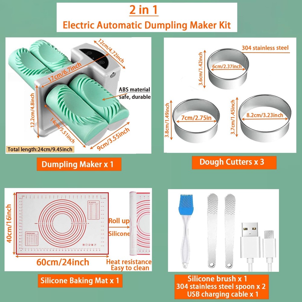 Electric Dumpling Maker Two Sizes Double Head Automatic Electric Dumpling Mak...