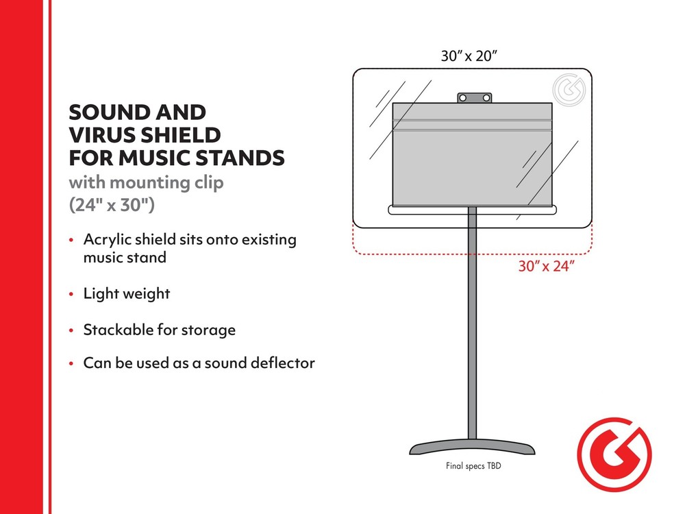 Clear Plexiglass Expander for Music Stand