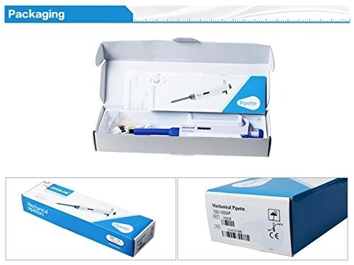 Adjustable Variable Single Channel Micropipette 20-200ul kit, 2 racks of 96 tips