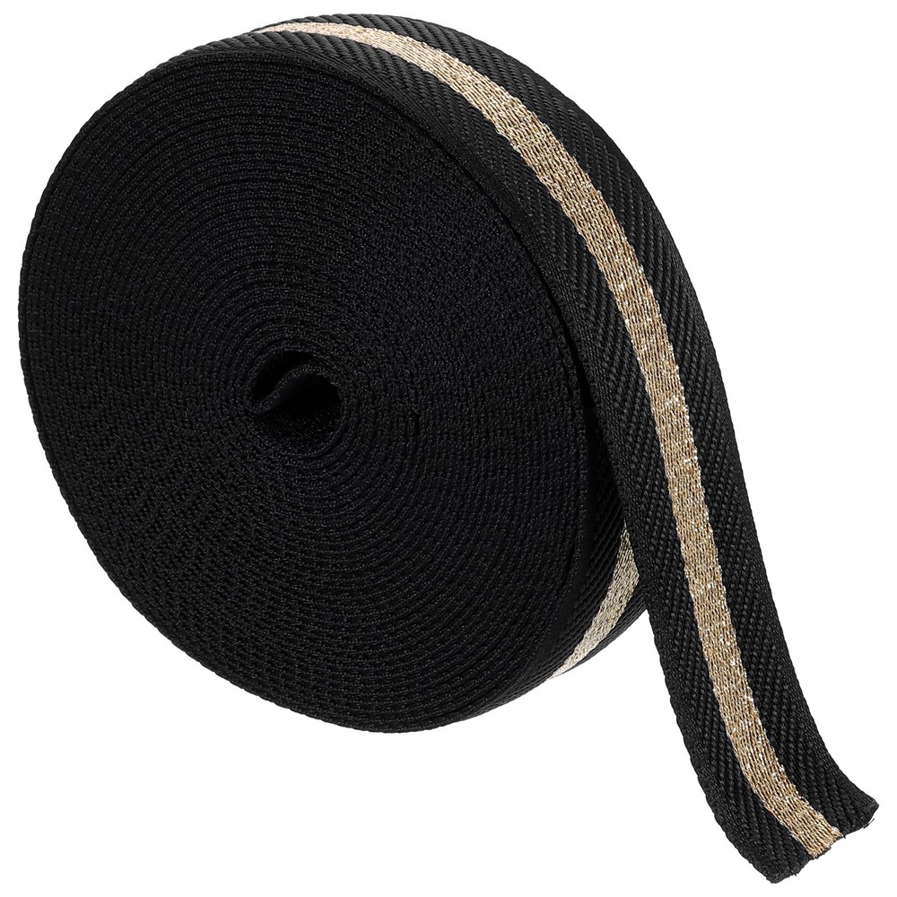 10Yards Nylon Webbing Strap, 38mm Striped Webbing Bag Strap, Black
