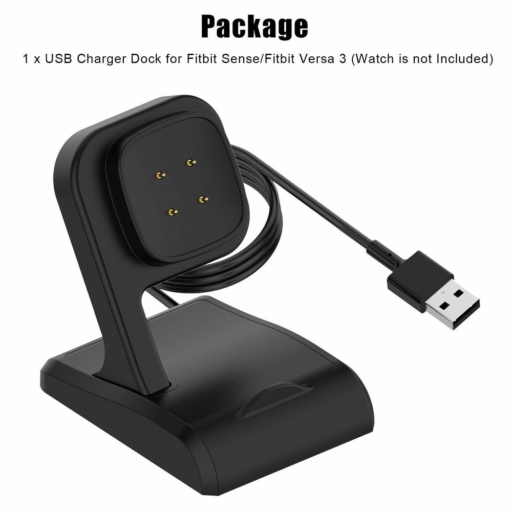 For Fitbit Versa3/Sense Smart Watch Fast Charging Dock USB Cable Charger Dock US