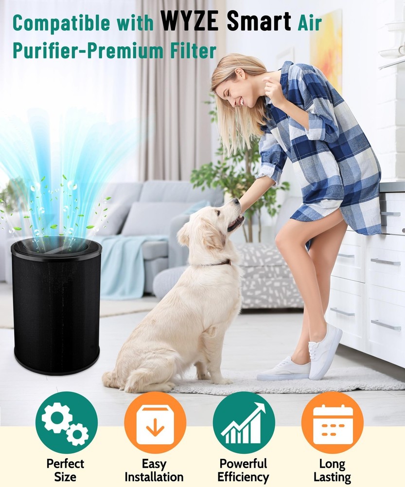 Replacement Filter Compatible with WYZE Smart Air Purifier, Premium Filter wi...