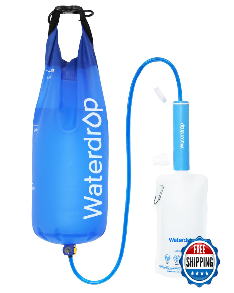 Waterdrop Gravity Water Filter Straw Camping Filtration System Purifier Adventur
