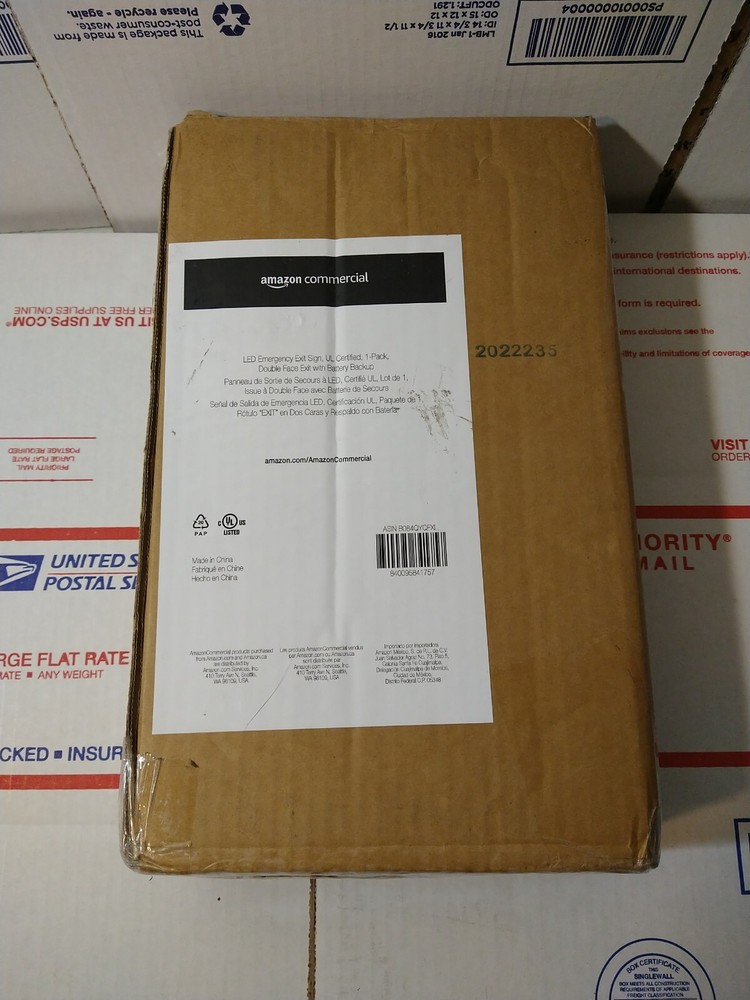 Commercial LED Emergency Exit Sign UL Certified Double Face Exit Battery Backup