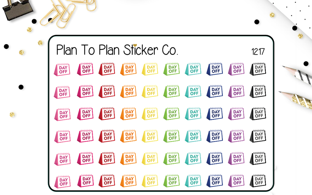 1217~~Day Off Work Trackers Planner Stickers.