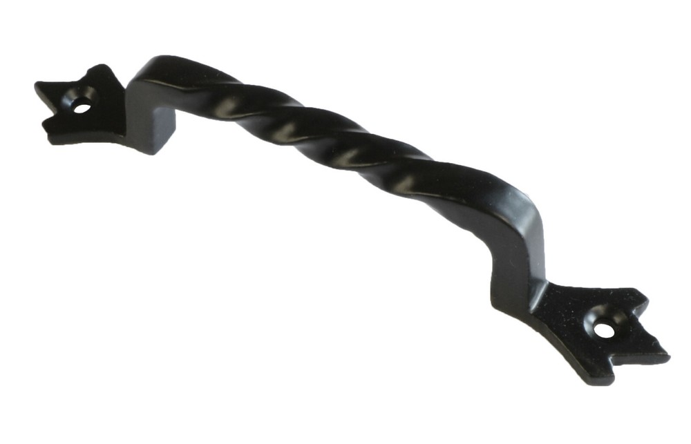 Twisted Cast Iron Pull Handle in Matt Epoxy Black Finish c/w Screws