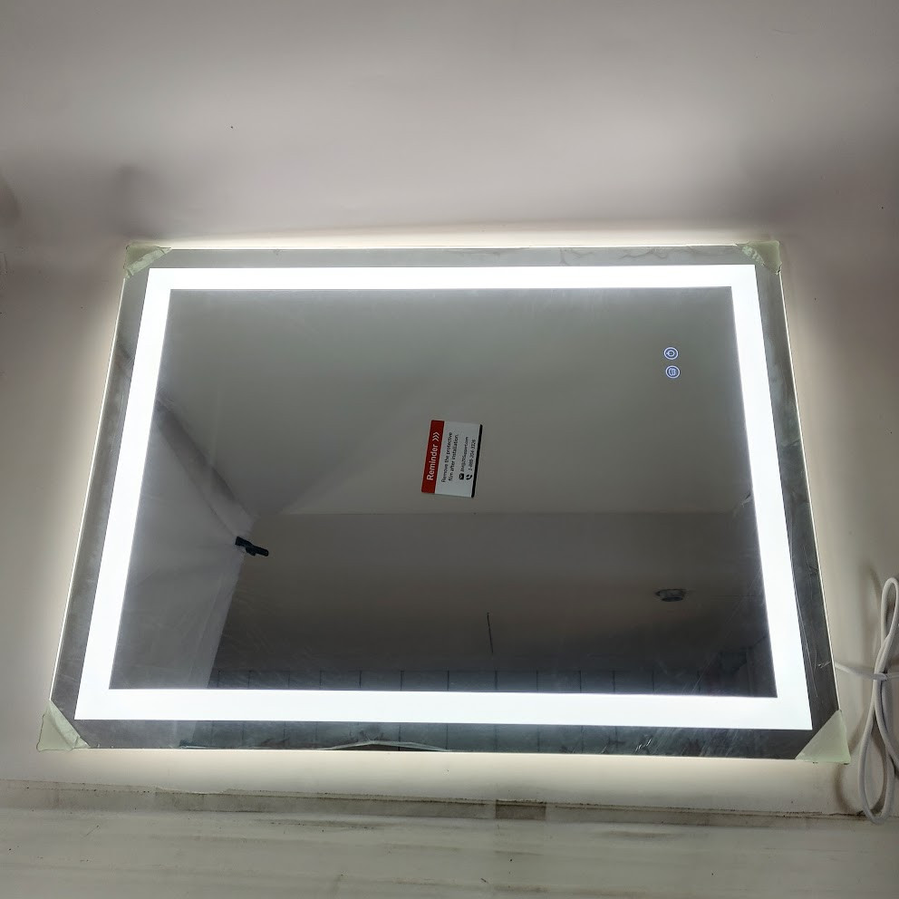 Dimmable 24x32 LED Bathroom Mirror - Backlit, Front Lit & Shatterproof