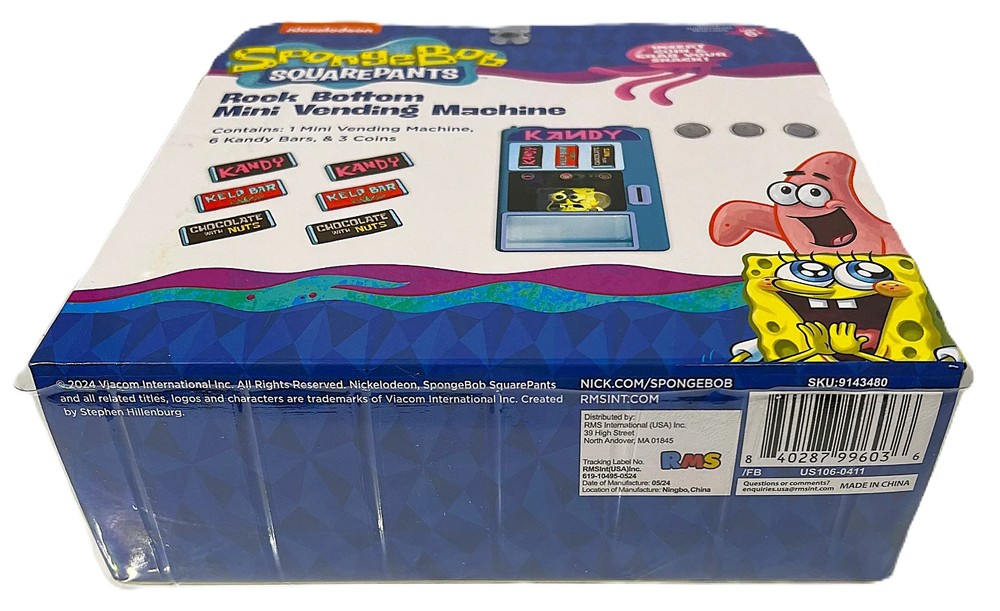 SpongeBob SquarePants Rock Bottom Mini Vending Machine Set 25th Anniversary NEW