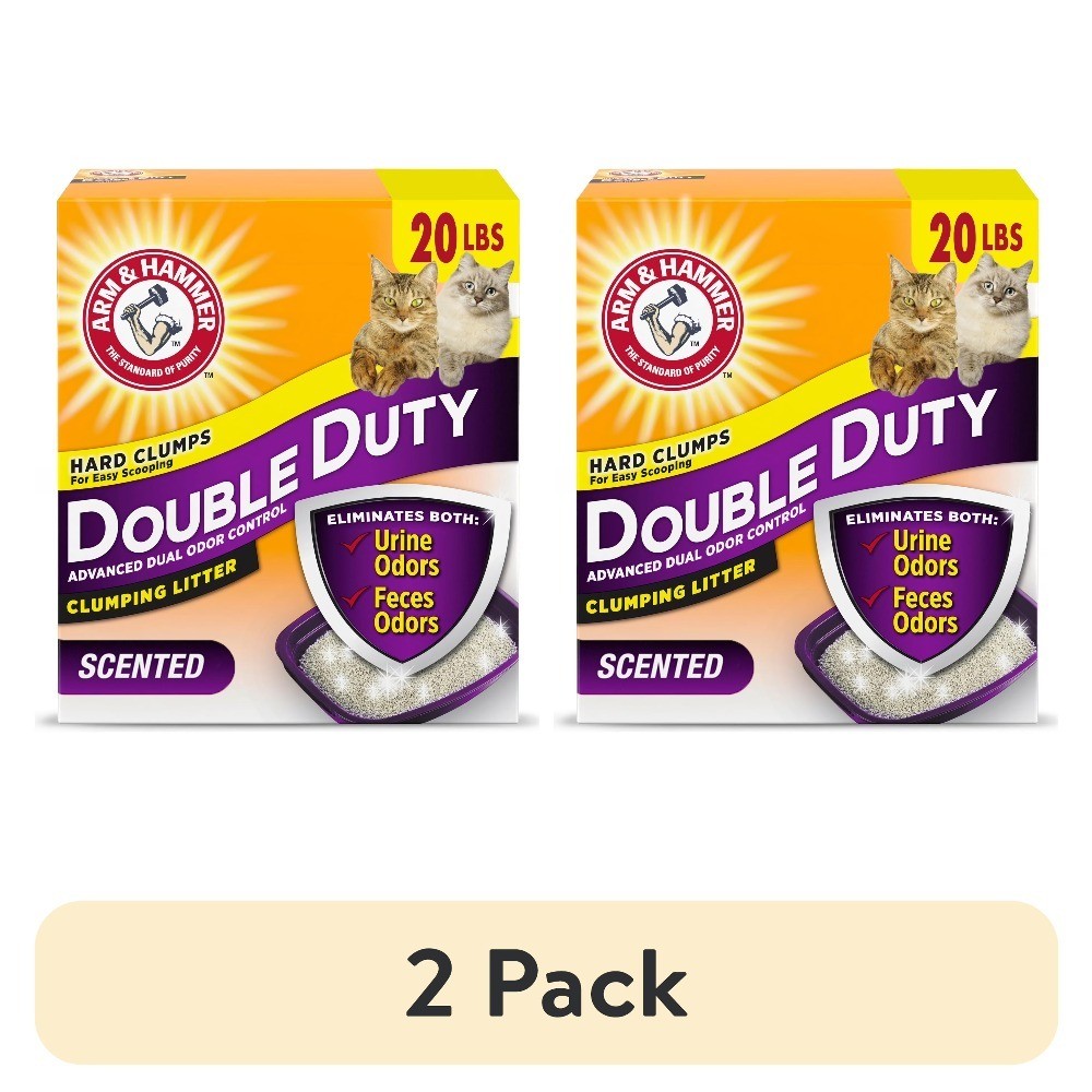 Advanced Odor Control Clumping Cat Litter Scented 20 lbs 2 Pack Double Duty