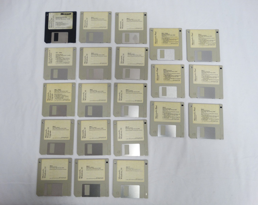 Microsoft Windows 95 & Plus! Floppy Disks Set Up Boot Disk Disks 1-13 Untested