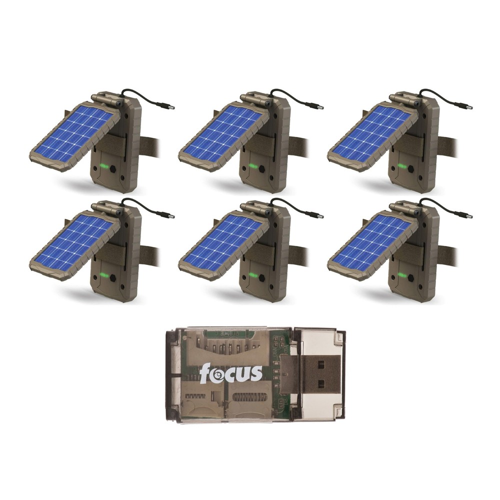Stealth Cam Lithium Solar Power Panel 6 Pack with Card Reader