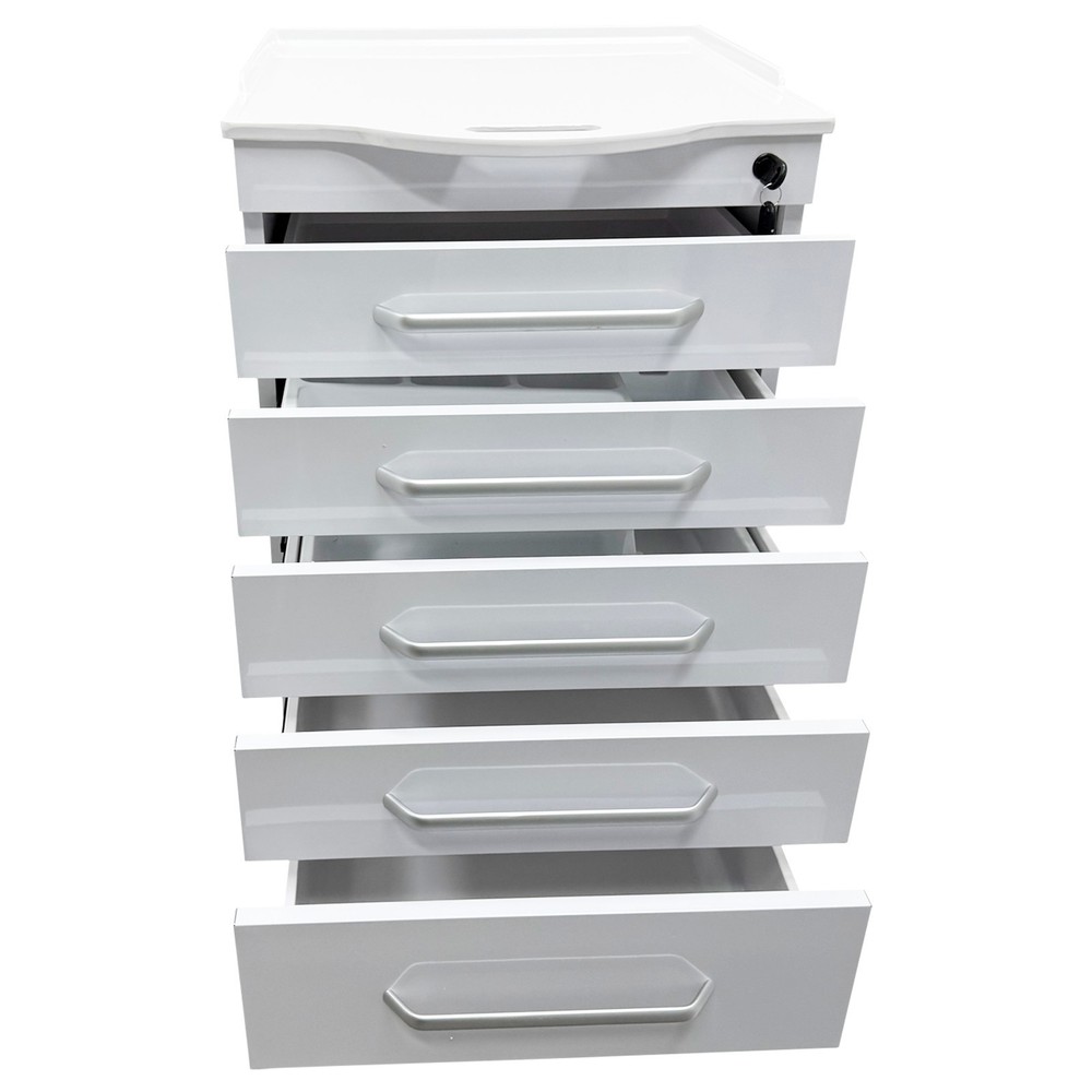 5-Layer Mobile Lab Storage Cabinet Bedside Table for Office Organization Utility