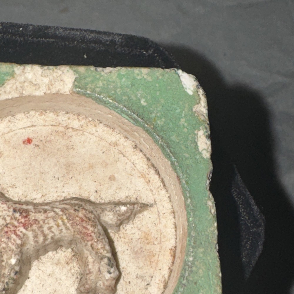 Vintage Square Thick Tile With Embossed Dog