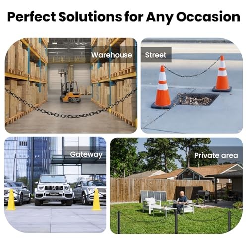 Plastic Chain Plastic Chain Links Safety Chains Barrier 50Ft Black
