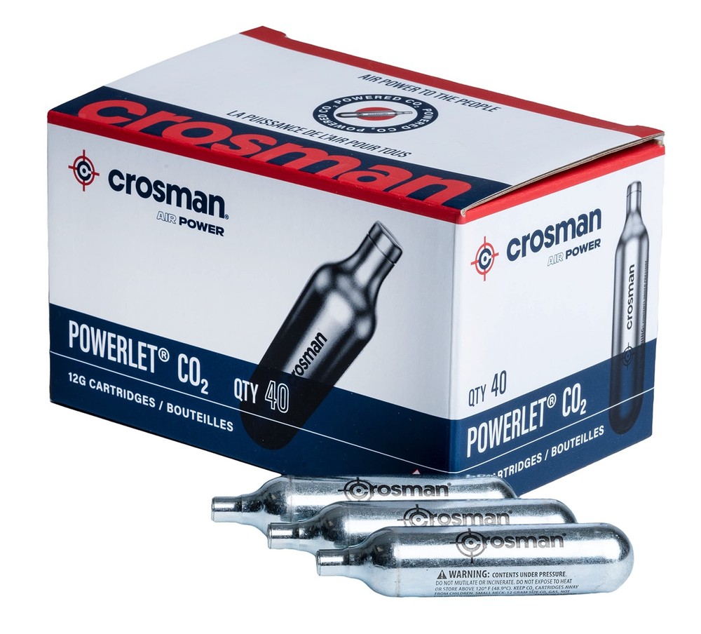 Crosman 12 Gram CO2 (40 Cartridges) Silver