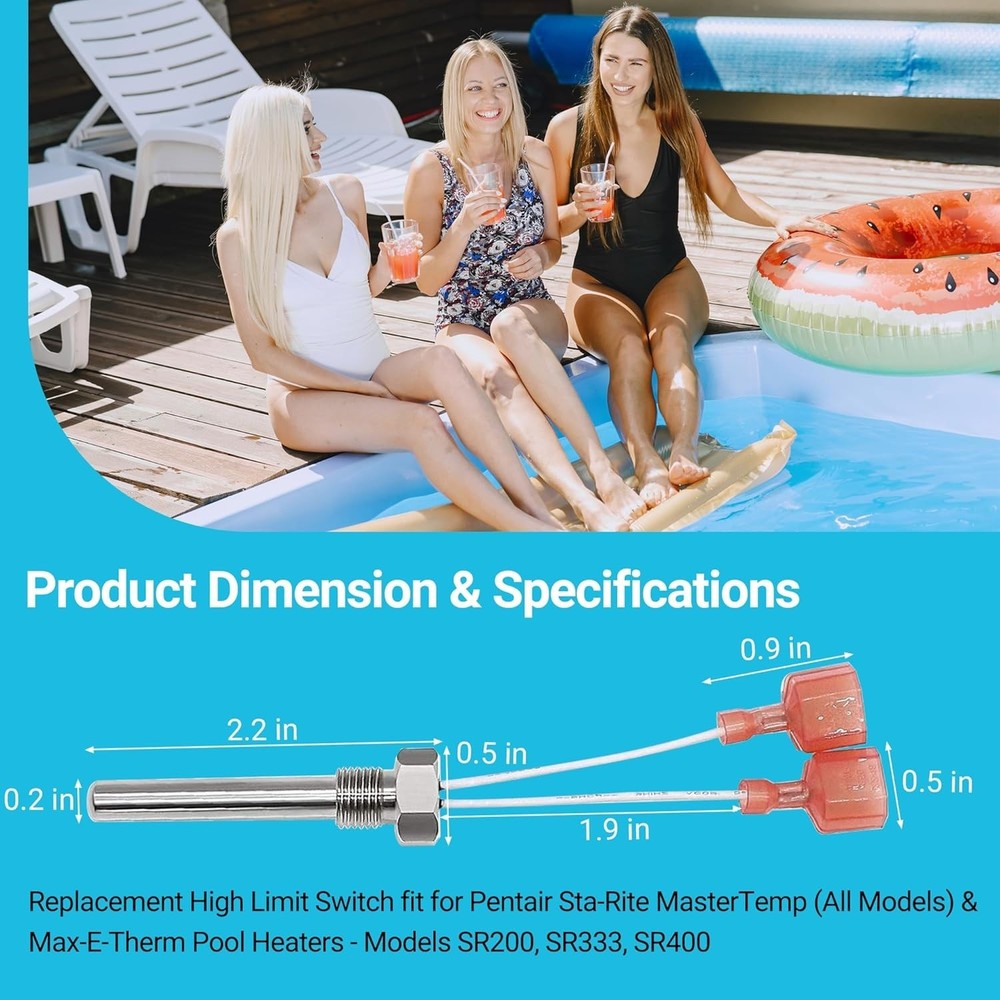 Stack Flue Sensor Replacement for Pentair Sta-Rite MasterTemp Max-E-Therm Poo...