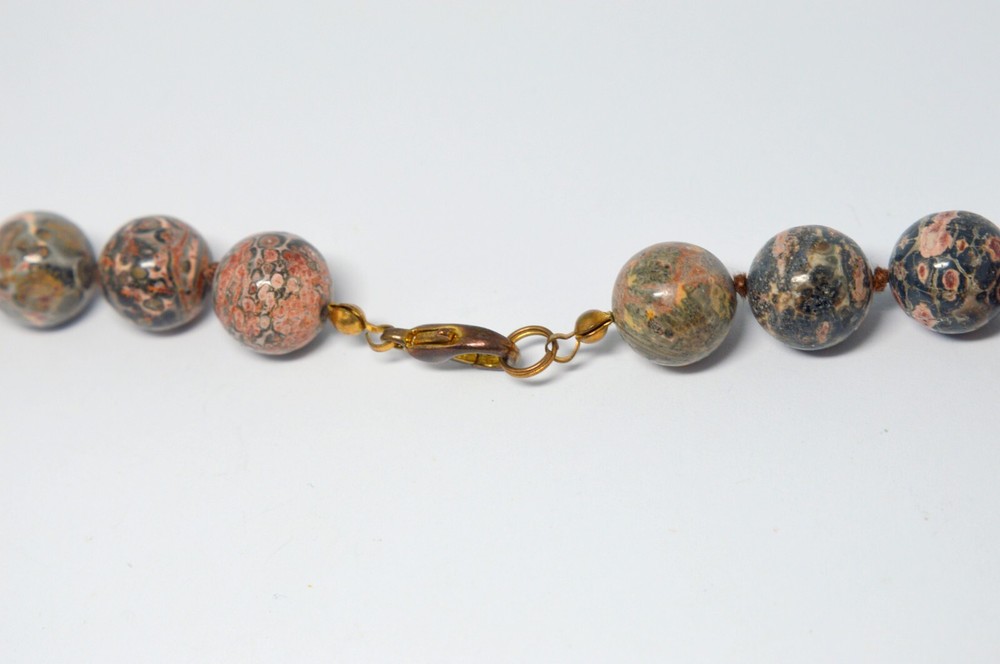 NATURAL POLISHED LEOPARD JASPER ROUND NECKLACE