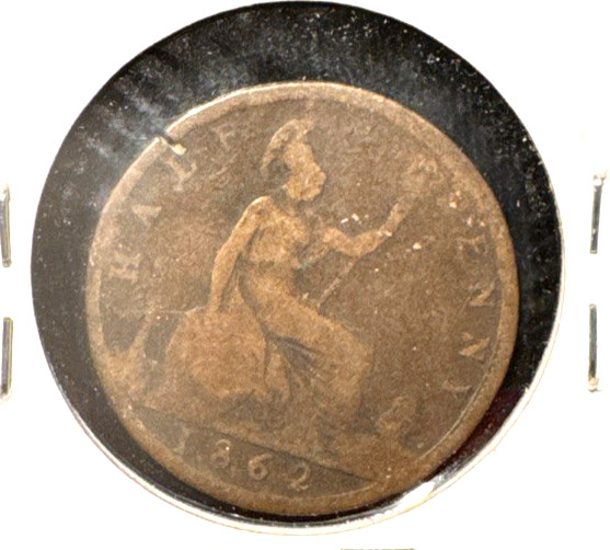 Great Britain 1862 half penny KM 748.2 (4)