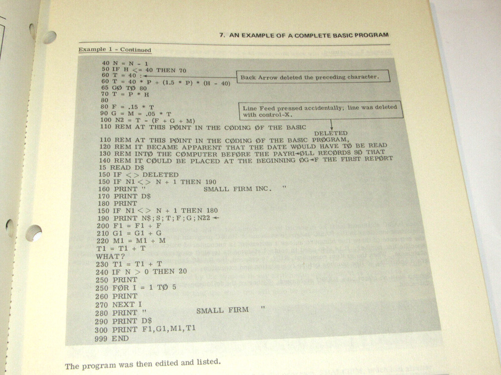 VTG 1973 GE/GENERAL ELECTRIC MARK III COMPUTER BASIC LANGUAGE REFERENCE MANUAL!