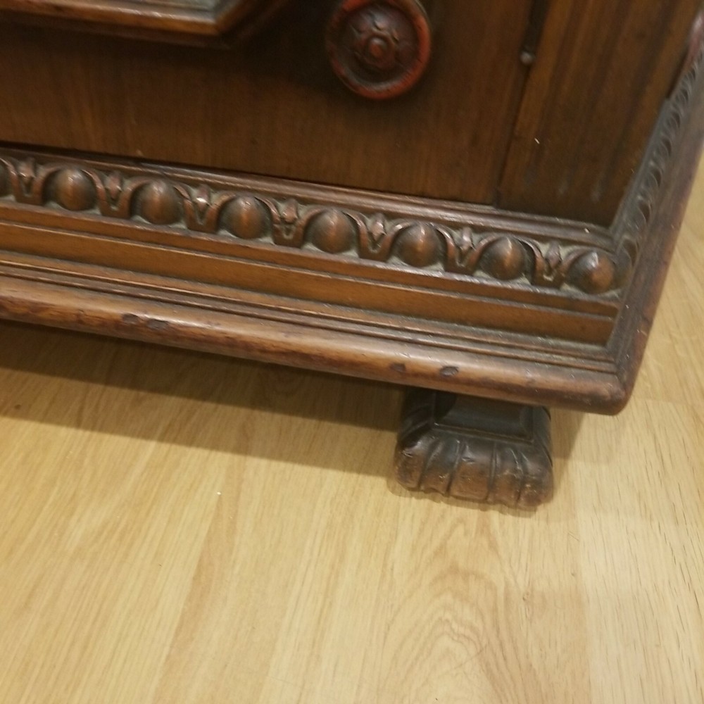 Antique Commode with Black Marble Top and Server Drawer