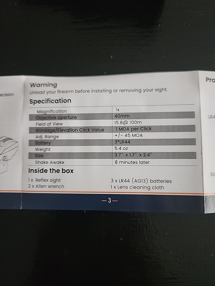 Reflex Holographic Red Dot Sight
