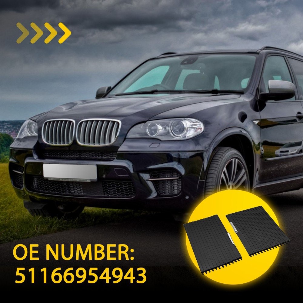 2PC Console Cup Holder Roller Blind Cover For Tray BMW X5 X6 E70 E71 2007-2014 E