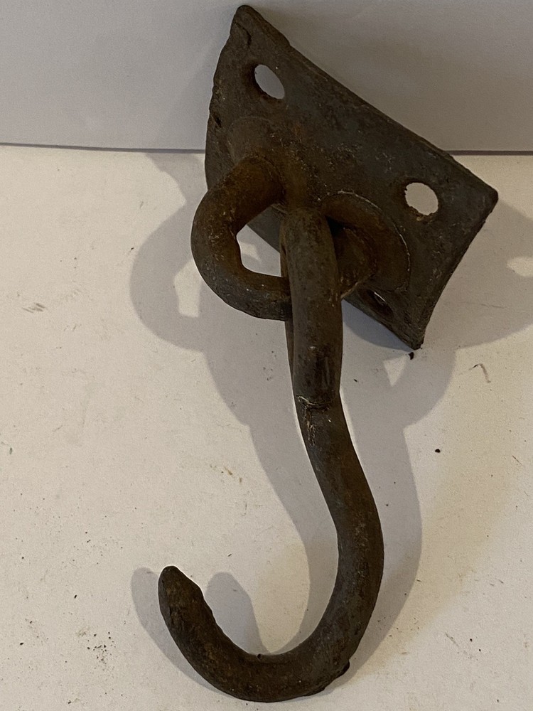 Vintage Surface Mount Swinging Iron Hook-3”