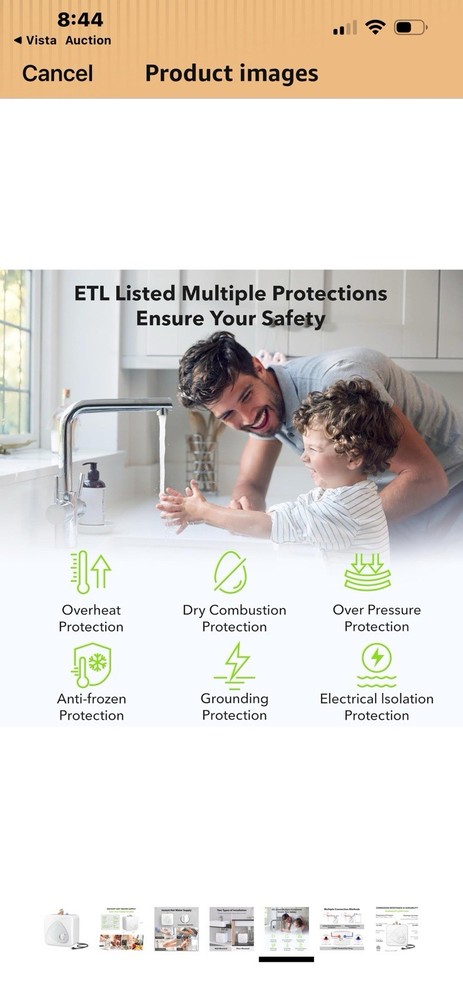 BN-LINK 2.7 Gallon Mini-Tank Water Heater, Under Sink Water Heater 120V 1440W