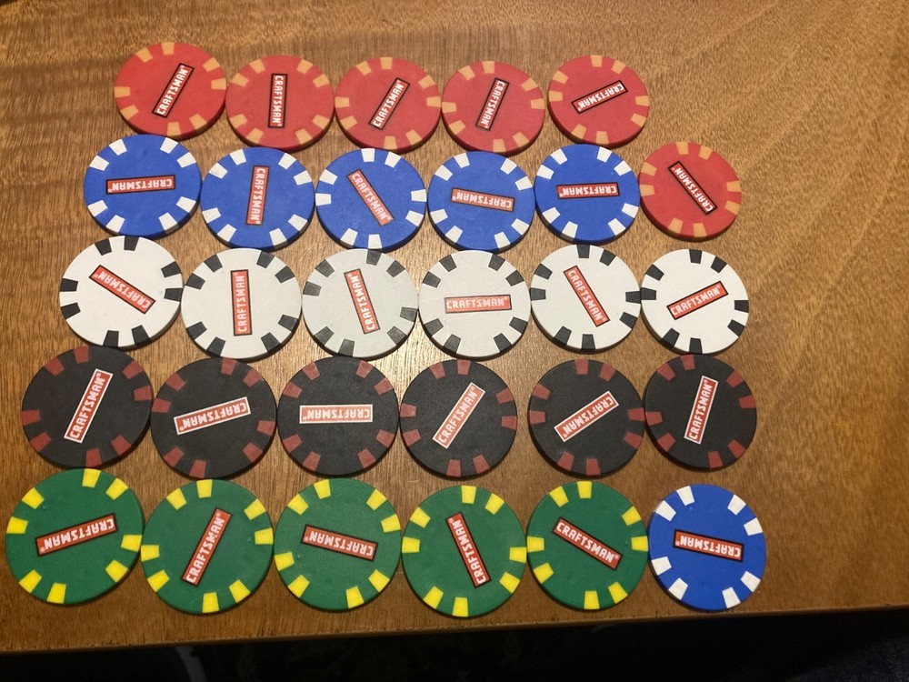 28 SEARS CRAFTSMAN POKER STYLE CHIPS