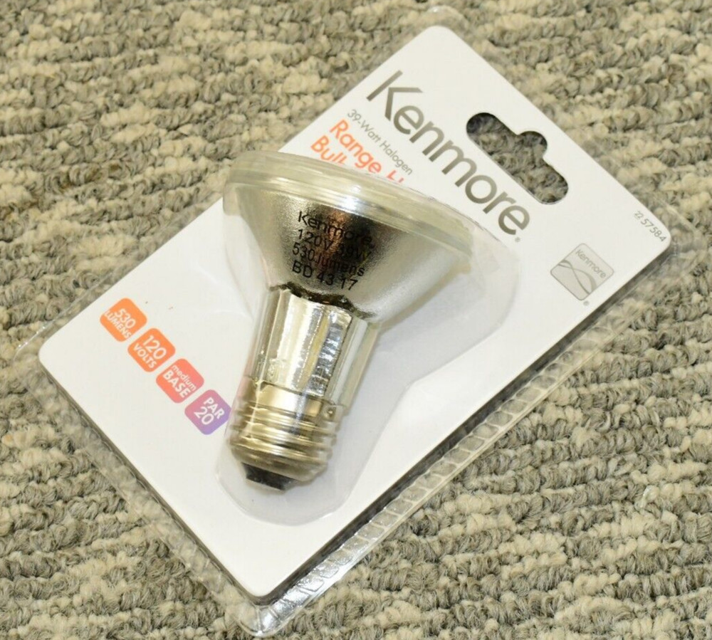 (1 Bulb) - Kenmore 57584 PAR20 Medium Base 39 Watt Range Hood Light Bulb
