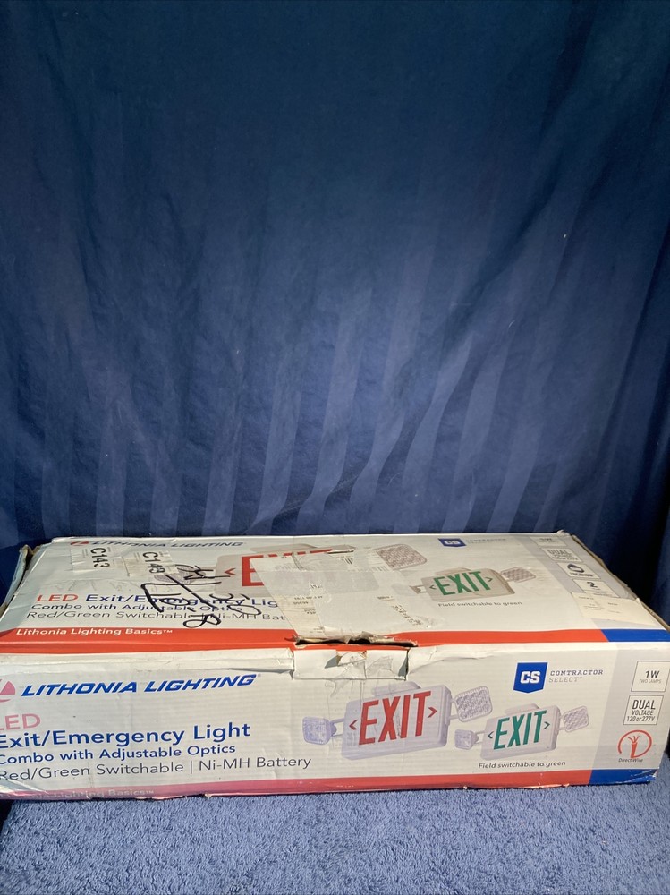 Lithonia Lighting Exit Emergency Light 1 Watt 2 Lamps LED Switchable Field   Y3