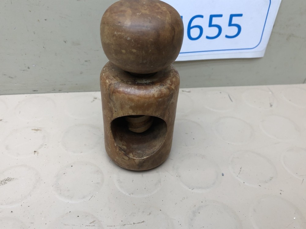 Vintage Mid Century Brown SOLID WOOD Twist Screw Nutcracker Tool