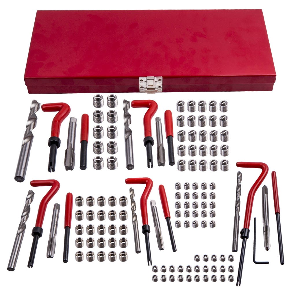 WIRE THREAD INSERT KIT M5-M12 WITH DRILL BITS TAPS TOOLS CASE 131PCS