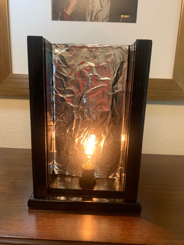 HANDCRAFTED SEASONAL BLACK PAINTED TABLE NIGHT LIGHT