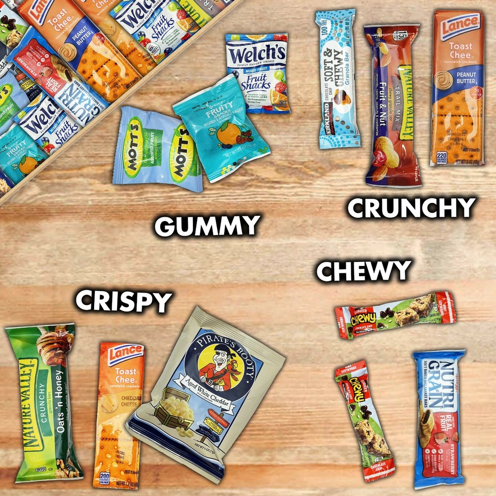 Healthy Snack Box, Fruit Snacks, Granola Bars, Crackers, Nuts (45 Count) Sampler