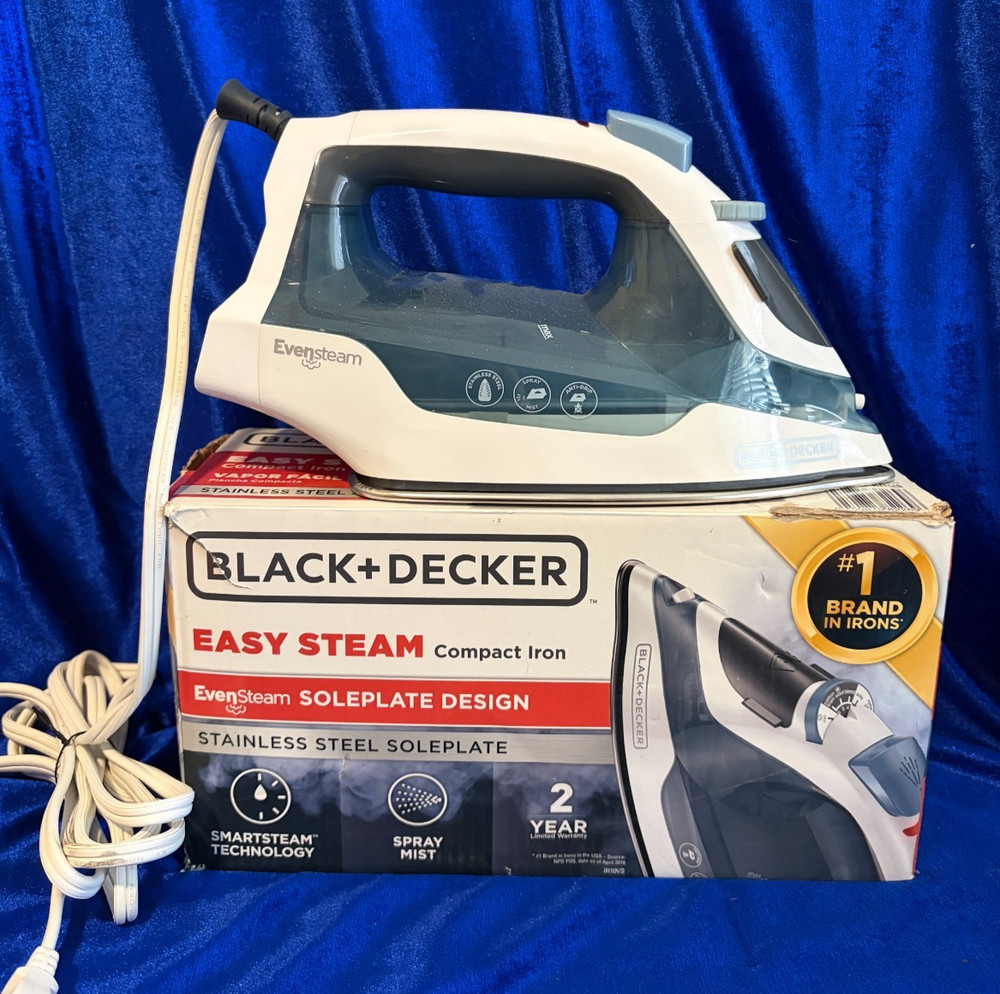 BLACK+DECKER Easy Steam Compact Iron, Blue, IR10VS
