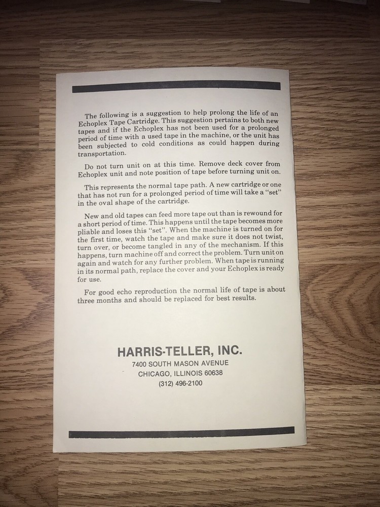 Echoplex Owners Manual