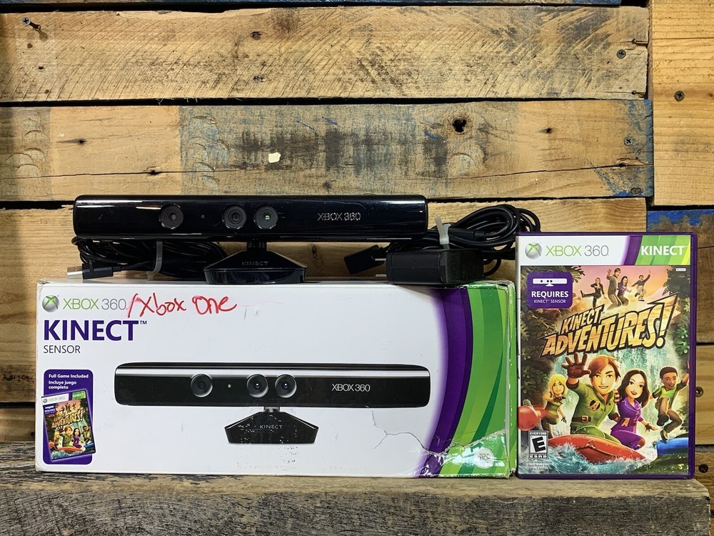 Microsoft 1414 Xbox 360 Kinect Sensor Bar Black - With Kinect Adventures Game